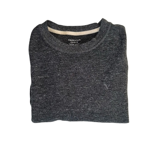 American Eagle (AE) Long-Sleeve Crew Neck Pullover (Gray) - Picture 3 of 4